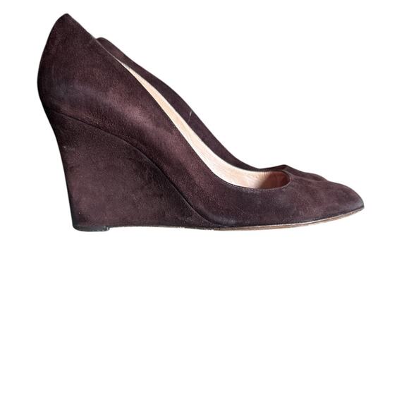 Kate Spade Vintage Brown Suede Wedge Heels Fall Classic Pumps Shoes Size 9 - Picture 7 of 9